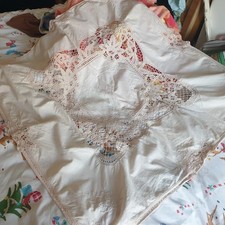 Vtg Small Tablecloth Cream