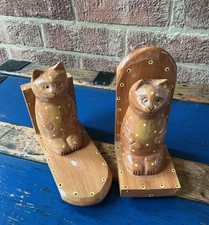 Hand Painted WOOD Folk Art CAT