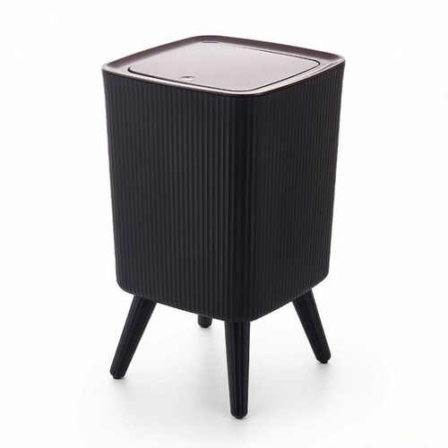 Trash bin with - legs, ribbed