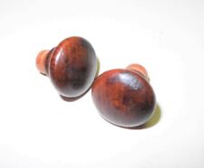 VINTAGE SINGER TREADLE SEWING MACHINE 2 PIECE SET WALNUT DRAWER KNOBS, 1" NICE