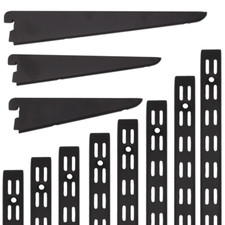 Twin slot shelving black - shelving,