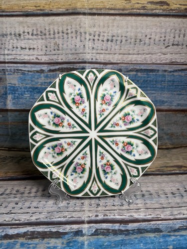 Vintage green gold gilt floral - vintage,