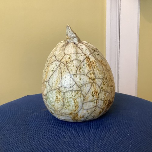 Raku studio pottery gourd - raku,