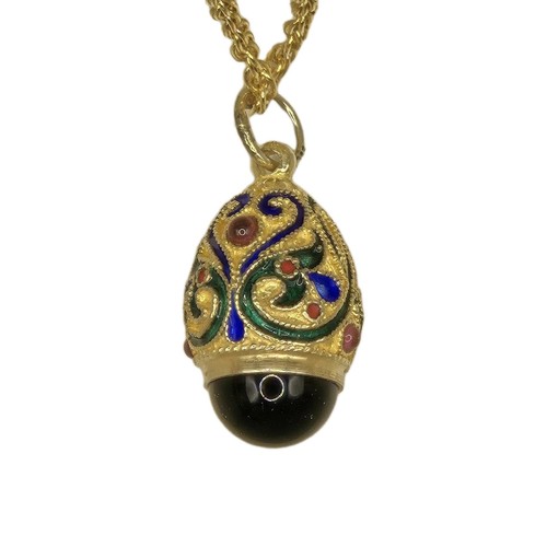 Russian egg enameled pendant - egg,