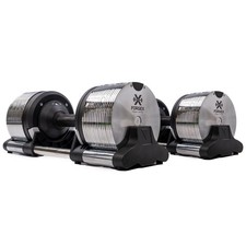 FORGEX 32kg Premium Adjustable Dumbbells 1kg Increments (3-32kg) Pair  - Chrome