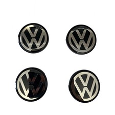 4 Pcs WHEEL CENTRE CAPS For VW Passat Golf Jetta 55mm 6N0601171  Black