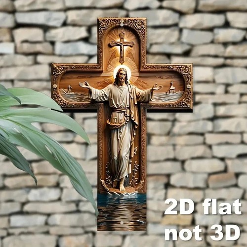 Wooden cross wall - wooden,