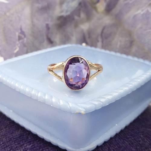 Vintage 9ct gold amethyst - 9ct,