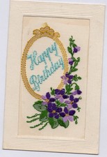 WW1 Patriotic Embroidered SILK