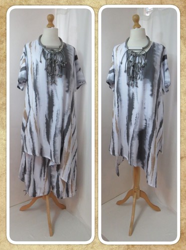 Bnwt lagenlook white grey - lagenlook,,