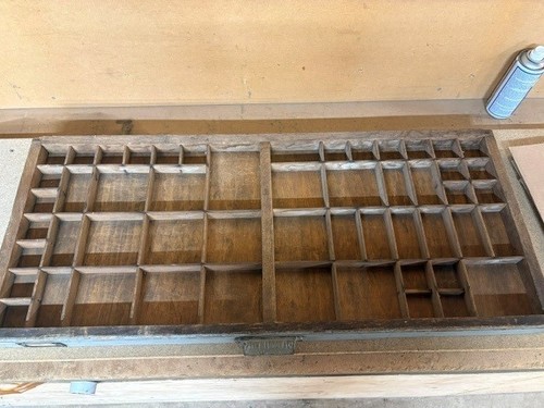 Antique wooden printers drawer - antique,