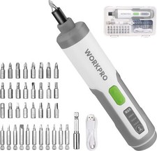 WORKPRO 4V Electric Screwdriver, Rechargeable Cordless Screwdriver Set w/35 Bits