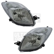 Headlights Fits Toyota Yaris Hatchback 2005-2008 Headlamps Drivers & Passenger