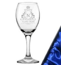 Any Initial & Name Engraved Wine Glass Birthday Christmas personalised Gift 9