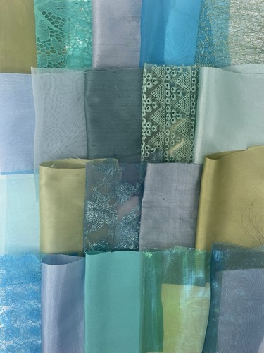 Silk satin sheer scraps - sheer, 20