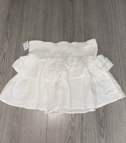 Bershka white shirred waist