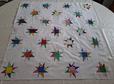 38" x 38" HANDMADE UNFINISHED "WONKY STARS" QUILT TOP - TWO DESIGNS