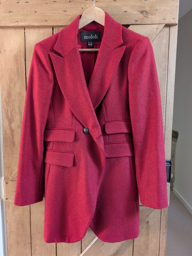 Moloh red wool tailored coat - red,