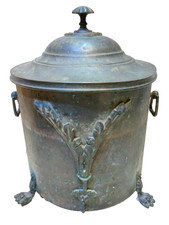 Vintage Brass Logs Coal