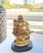 Laughing Buddha Feng Shui Statue for Wealth & Prosperity – Gold Finish H-13cm.