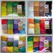 Merino Felting Wool for Needle & Wet Felting & Spinning bundle 12 colours   60g