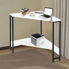 Corner Desk with Outlets, Small Desk with Outlets,Free Standing Corner Table