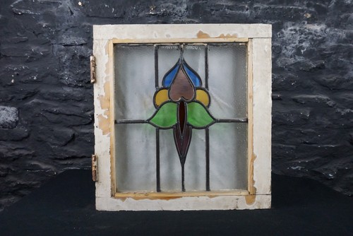 Antique stained glass window - glass,