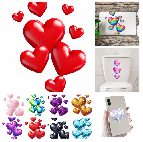 Love hearts vinyl decal - hearts,