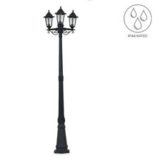 Vintage Style 3 Way LED Outdoor Garden Lamp Post Coach Lighting Lantern IP44