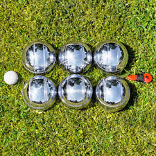 Harrier French Boules Set (Deluxe) | CHROME IRON Balls Garden Game + Carry Bag