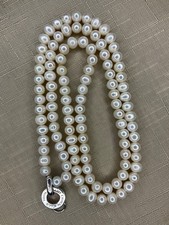 Thomas Sabo: pearl necklace with silver charm carrier (X0055), 70cm, hallmarked