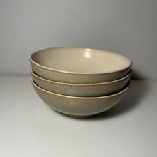 Denby - Camelot - 3 x Cereal / Soup Bowls 16.5cm Dia, 6cm H - Beige Sage
