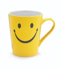Yellow Smiley Face Stoneware Coffee Mug Kitchen & Home Collectible
