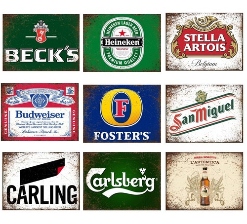 Beer lager metal wall sign - beer,
