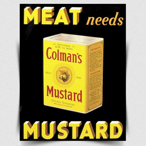 Coleman mustard metal - mustard, sign