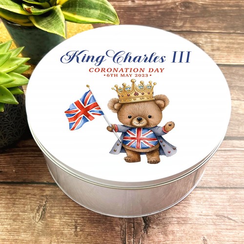 Round cute crown teddy bear - bear, uk