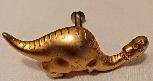 Brass coloured dinosaur drawer - brass,