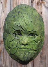 Green man wall plaque STONE