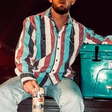 Men’s Retro Western Striped Shirt | Long Sleeve Button Up Cowboy Rodeo Shirt