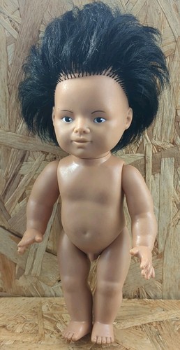 Vintage baby boy doll - , dark