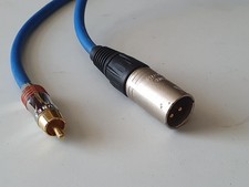 Van Damme Unbalanced Cable with QED Qunex RCA Phono to Neutrik Male XLR 2 Metre