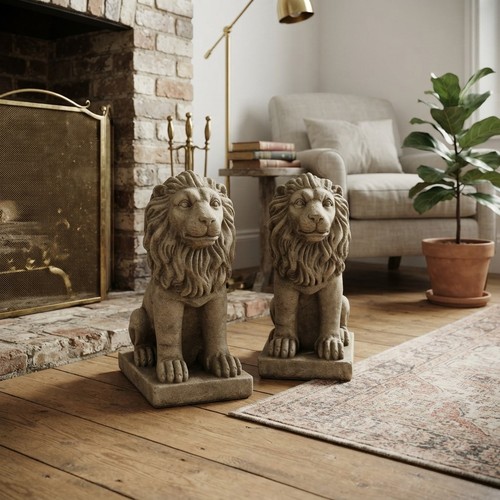 Stunning pair stone lion - stunning,