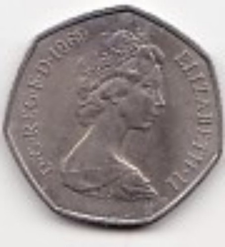 1969 50p fifty - fifty, old