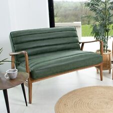 GREEN SOFA FAUX LEATHER RETRO