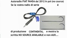 Kit Cavo aux Fiat Panda 2012 a 2018 radio display "no source available" da 1,4mt