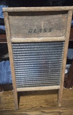 Antique Glass Washboard 2 In 1