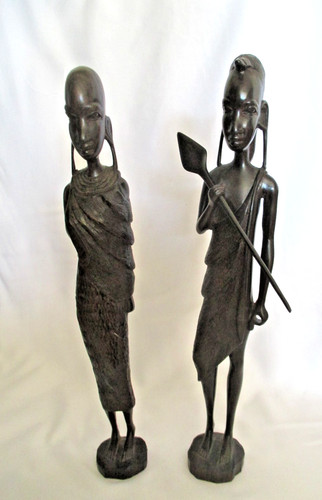 Masai carved wooden figurines - wooden,