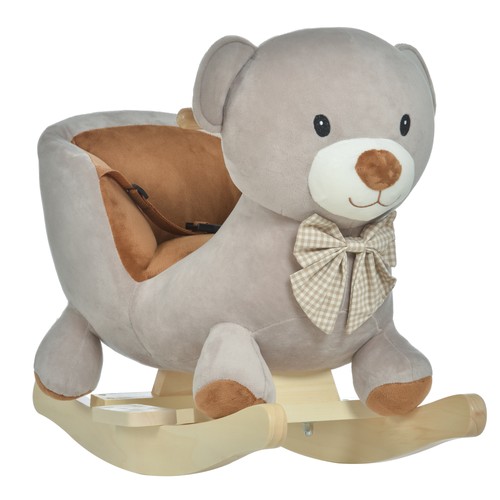 Homcom kids rocking bear - bear, plush