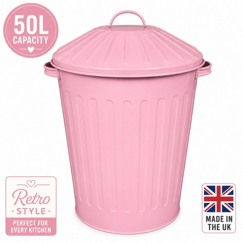 50l pink metal bin with - 50l,