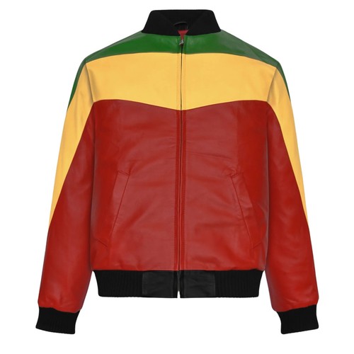 Men genuine leather bomber - genuine,